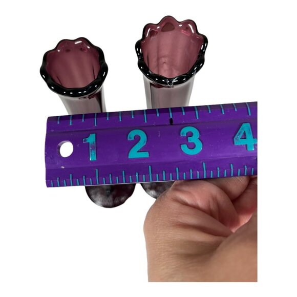 Two‎ Dugan Amethyst Twig Vines Pedestal Vases - Picture 7 of 7